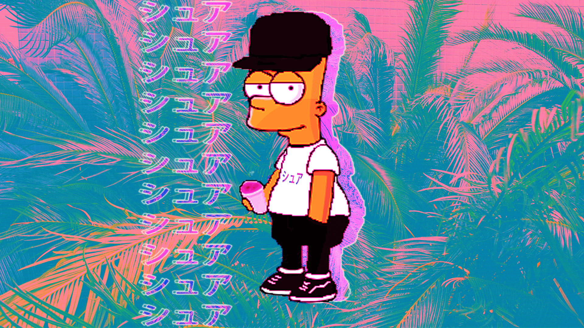 Download Sad Bart Simpsons Red Roses Wallpaper