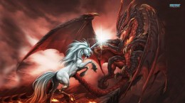 Unicorn and Dragon (9 wallpapers)